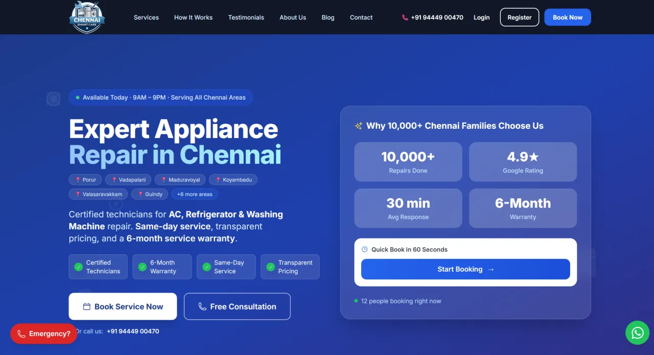Screenshot of Chennai Smart Care
